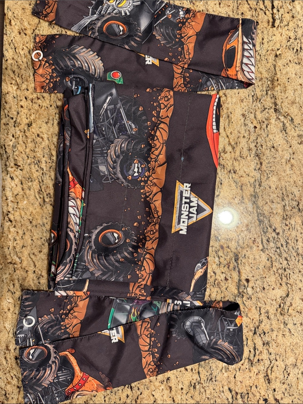 Monster Jam Black & Orange Monster Truck curtains.